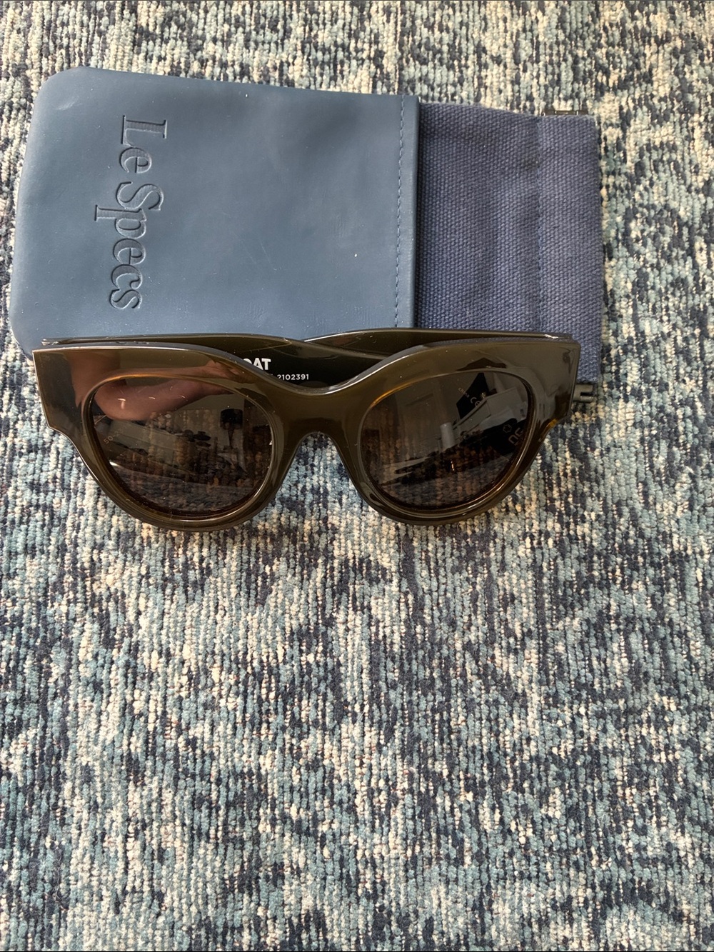 Le Specs Olive Brown Cat-Eye Sunglasses